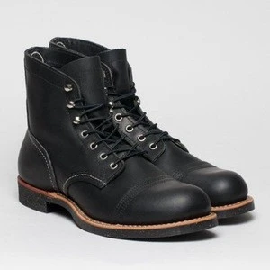 Motorcycle Lace Up Ankle Male Shoes Leather Boots Men