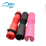 MSJ Black Weight Lifting Barbell pad with Strap
