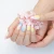 Import Multi colors tie-dyed print false press on nails tip 24pcs jelly glue artificial fingernails from China