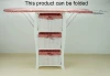 Multi Purpose Foldable Ironing Board With Wooden Frame And Plastic Drawers