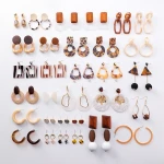 Multiple 21 Style Korean Handmade Acetate Wood Earrings Jewelry Geometric Leopard Acrylic Earrings