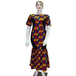 New arrival African style high quality wax fabric long dress