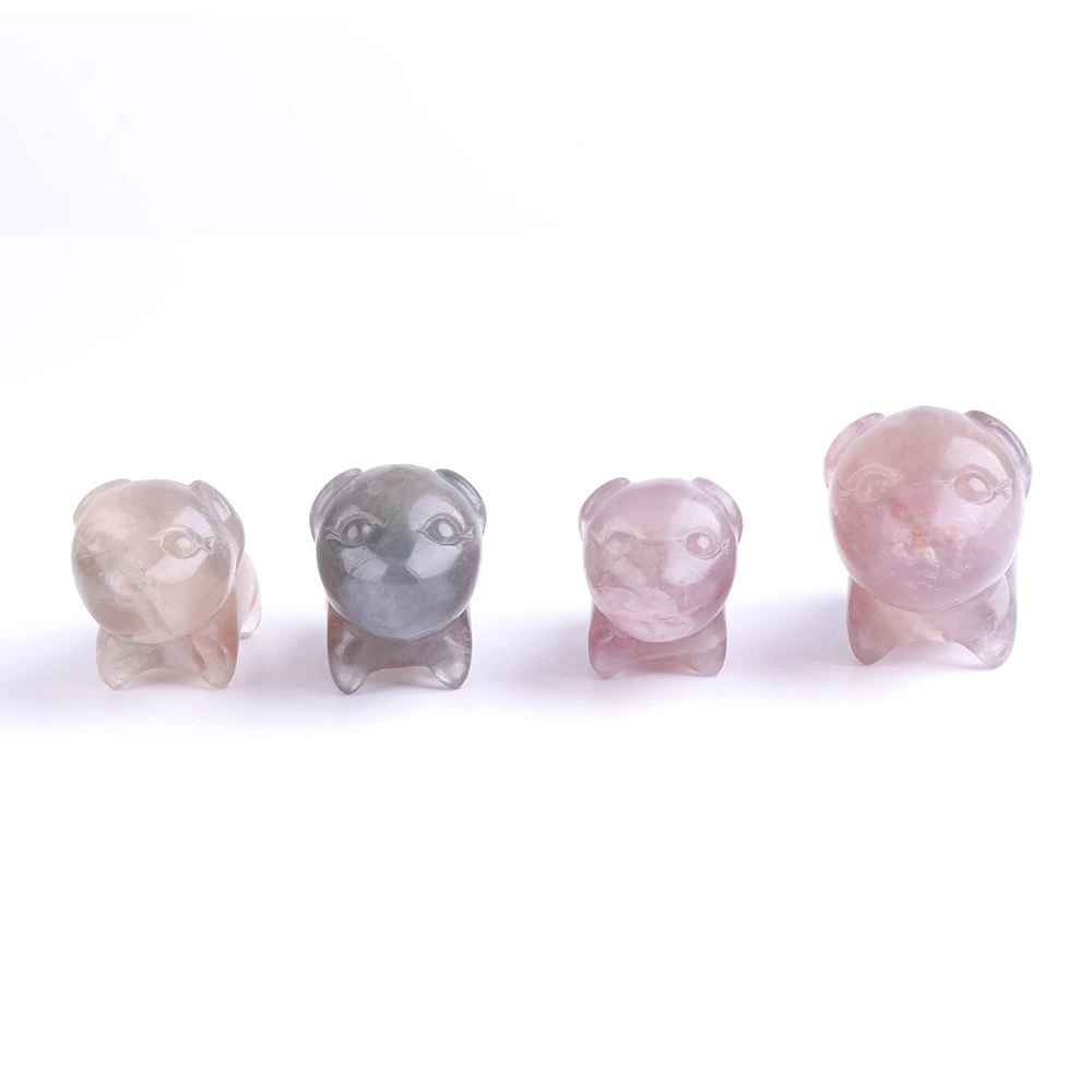 New arrival Natural wholesale Crystal crafts fluorite dog cute Animal craved for the home decoration