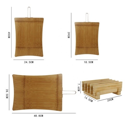 New design 3 pcs chopping blocks set bamboo cutting board with tray