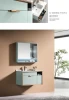 New design bathroom double door cabinet sink set aluminum wash basin combo mirror bathroom vanity cabinet