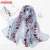 Import New Elegance Flowers Embroidered Imitated Silk Fabric Warp Knitting Traveling Scarf Shawl Wholesale from China
