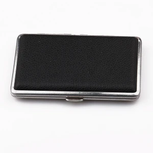 New hot 20-piece rectangular fashion ultra-thin leather cigarette case Men&#x27;s portable cigarette case