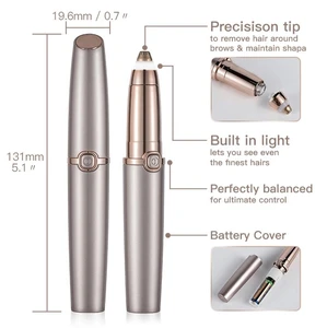 New Light Customized  AA Battery Powered Hair Remover Eyebrow Trimmer Razor