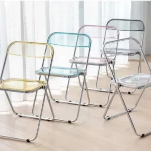 New Model Transparent Clear Color Plastic Folding Dining Chair
