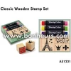 New Novelty Toy Building Classic Wooden Stamp Set