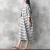 Import New retro striped robe cotton &amp; linen loose and comfortable style medium sleeve long women casual dresses from China