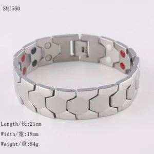 New Stock Jewelry 4 in 1 Germanium & Magnetic Stainless Steel Bracelet For Men Accessory