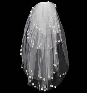 New White Wedding Bridal Veil With Comb 4 layer