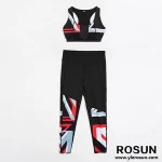New Women Yoga Fitness Sports Sets Gym Workout Sportswear 2pcs Set  Sport Leggings Suits