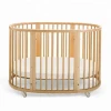 No. 1261 Wood Round Extendable Solid Wood Baby Crib