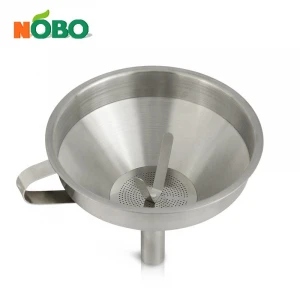 NOBO Kitchen Accessories Oil Spice Funnel Pitcher Set SS304 Metal Strainer Funnel with Removable Strainer