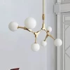 Nordic modern style magic bean lamp golden branch glass ball chandelier interior decoration led lighting