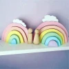 Nordic style rainbow cloud building block game educational learning toy decor wholesale factory kids room decor wood crafts