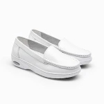 Nurse Shoe Cow Leather Women White Anti-Slip Wholesale Hospital Casual Work Safety Shoes 15009