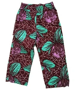 OEM custom fashion clothing African kente fabric print design pants for boys