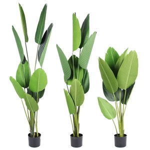 Our factory directly produces plastic artificial birds of paradise plants for outdoor indoor decoration