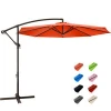 Outdoor 10ft aluminum pole 8 ribs hanging offset patio umbrella with cross base