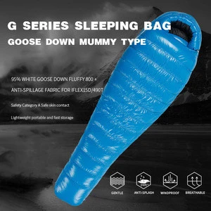 Outdoor Down Mummy Sleeping Bags with Box Baffles Warm Ultralight Winter Hiking Camping Travel Gear Portable Lazy Bag