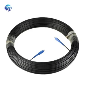 Outdoor Fiber Optic Drop Cable Patch Cord Sm G652d 2core 3 Steel Wires Strength Member Lszh Jaket 50m