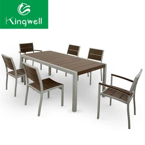 Outdoor Furniture Foshan Cheap Patio Plastic Wood Chairs And Tables Set Restaurant Used