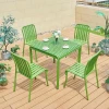 Outdoor patio furniture set aluminum garden round dining table and dinning chair outdoor waterproof metal furniture set