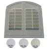 Outdoor white painted arch wood wooden plantation shutters