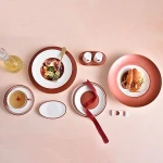 P&T Royal Ware bone china factory luxurious western style  hotel restaurant catering ceramic dinner set catering dinnerware set