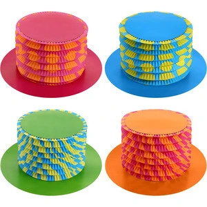 Party Hats Accordion Top Hats Fold Paper Hats for Costume Accessory Party Supplies