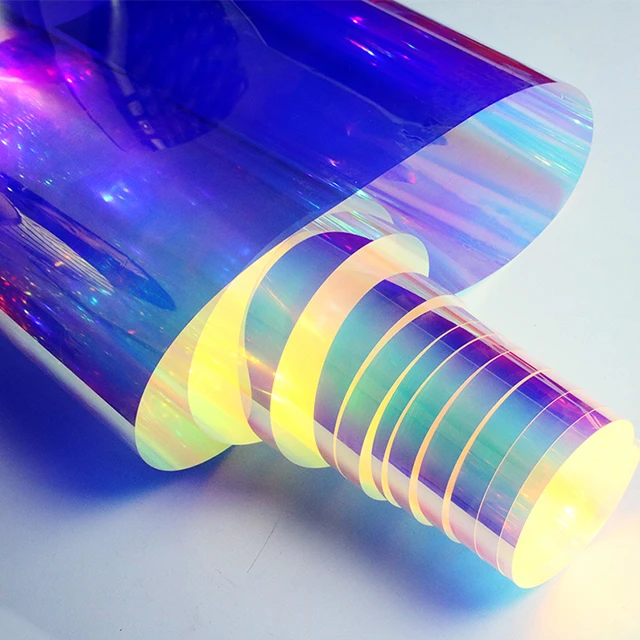 PET adhesive waterproof decorative colorful rainbow glass film