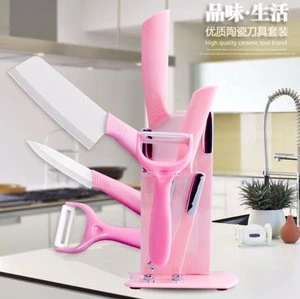 Pink ceramic knife set