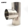 Pipe Fitting 304 316L Stainless Steel Sanitary Welded Equal  Tee