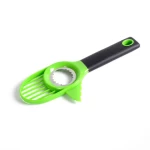 Plastic green 3 in 1 fruit corer slicer peeler pitter knife cutter avocado spoon gadget tool