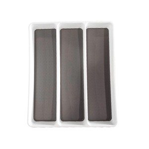 Plastic No-Slip utensil Tray Anti slip Cutlery tray Silverware tray Silverware Drawer Organizer With three Sections