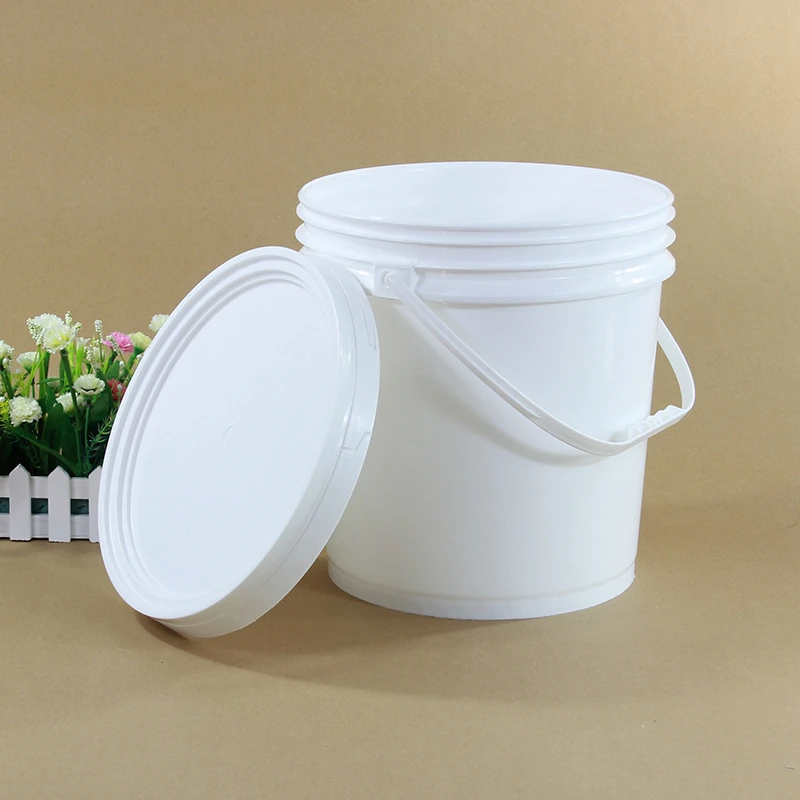 Plastic Suppliers Unbreakable Refillable Cosmetic Garbage Storage Container Paint Packaging Bucket with Lids Food Grade