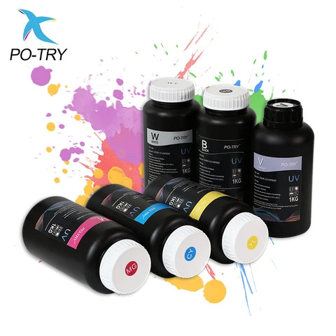 Try Ink Buy Po-try Factory Price 1l Universal Color Bottle Uv Ink Dx5 Dx6 Dx7 ...