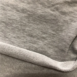 100% polyester knitted spun polyester melange fleece fabric