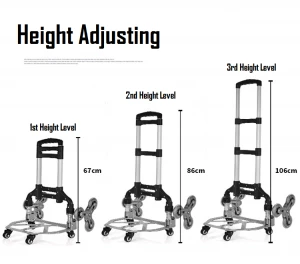 Portable Folding Aluminium Alloy Stairs Climbing Shopping Hand Cart Platform Hand Trolley FHT75-6S