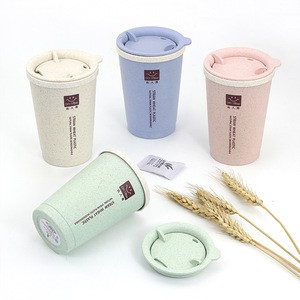 Portable small reusable custom eco friendly travel wheat straw hot coffee mug
