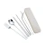 Import Portable Stainless Steel 304 Fork Spoon Chopsticks Cutlery Straw Set 2 buyers  Wheat Box from China