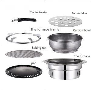 Portable Stainless steel stove round Mesh and disc camping Outdoor Korean Charcoal bbq grill