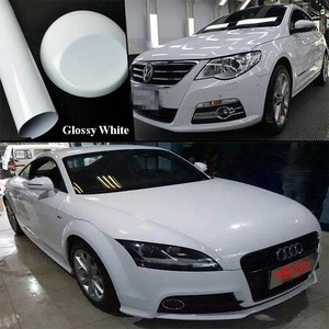 Premium white glossy cream colored bubble free car vinyl sticker