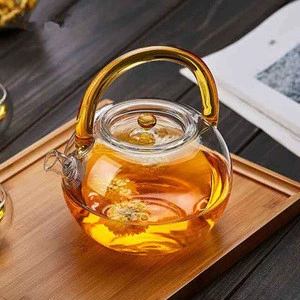 Production New Design High Borosilicate Glass Coffee Tea Pot Set