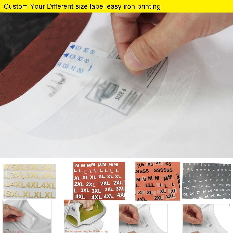Production wholesale custom sublimation logo washing care printed clothing T-shirt thermal transfer sticker label
