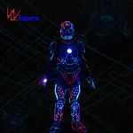 Programmable controller LED robot costume, robot led costume Ironman, led robot suit with Helmet gloves & Shoes