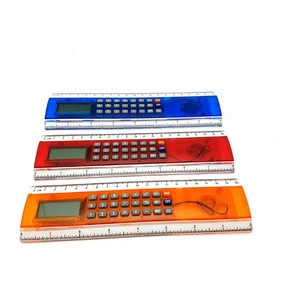 Promo plastic ruler calculator with digital clock